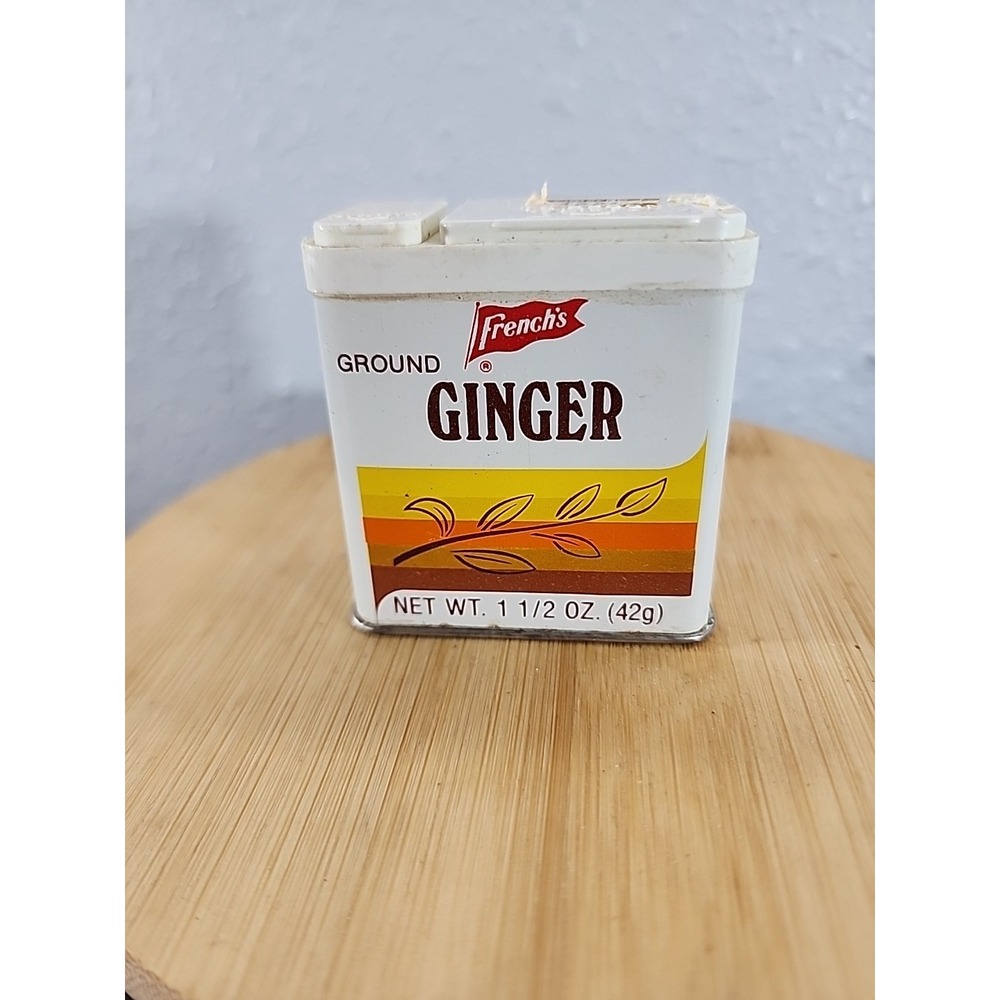 Vintage French's Ground Ginger Tin 1‎ 1/2 Oz Empty Decor
